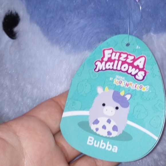 12-INCH ORIGINAL BUBBA THE COW FUZZ-A-MALLOWS BY SQUISHMALLOWS - Picture 7 of 8